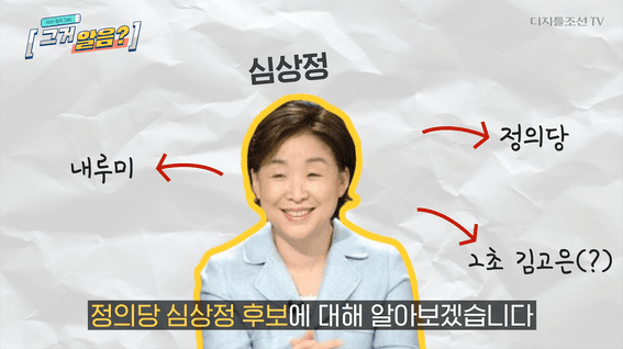 드롭샷매치 포트폴리오 - 그거 알음? 디지틀조선일보 유튜브 정보전달 콘텐츠 영상 | 심상정 편