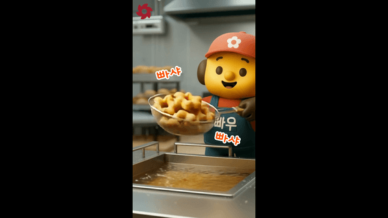 드롭샷매치 포트폴리오 - 빠우 도넛 - 빠우 도넛 만드는 과정을 담은 AI 영상