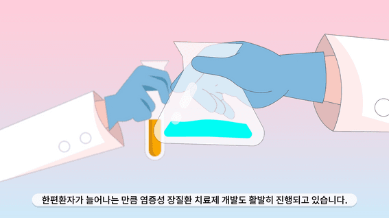 드롭샷매치 포트폴리오 - 전문 의학 정보 모션그래픽 <염증성 장질환> | 셀트리온