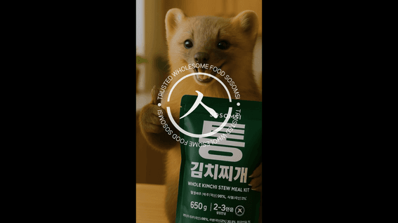 드롭샷매치 포트폴리오 - 밀키트 홍보 세로형 AI 숏폼 영상