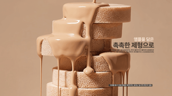 드롭샷매치 포트폴리오 - 코스메틱 뷰티 쿠션제품 홍보영상