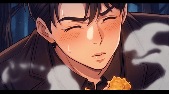 드롭샷매치 포트폴리오 - [크리스피 뱀파이어] 치킨 브랜드 AI 애니메이션 홍보 영상