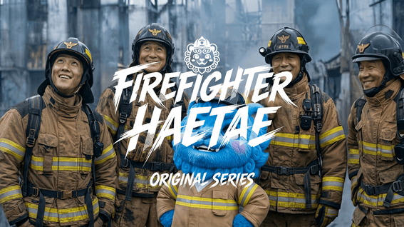 드롭샷매치 포트폴리오 - [소방 공익 AI 애니메이션] FIREFIGHTER 해태 1편 - 건물 화재진압
