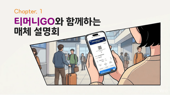 드롭샷매치 포트폴리오 - [AI 광고] 티머니(Tmoney) 신규 여행 예약 서비스 런칭 홍보 영상 (AI 기반 제