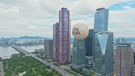 드롭샷매치 포트폴리오 - [드론 촬영] 서울 여의도 증권가와 국회의사당 도심 풍경