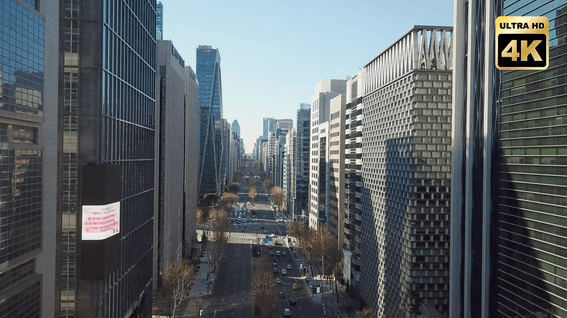 드롭샷매치 포트폴리오 - [드론 촬영] 서울 강남구 삼성동 역삼동 테헤란로 빌딩 스카이라인 도심