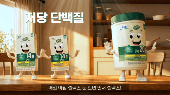 드롭샷매치 포트폴리오 - 셀렉스 식물성 프로틴 당솔브 홍보영상 (AI 활용)