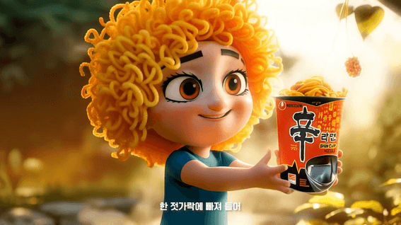 드롭샷매치 포트폴리오 - [AI 광고] 농심 l K-브랜드 콘텐츠 대상 수상작, 신라면 왕국