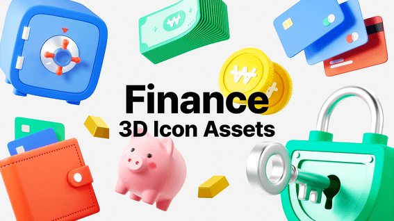 드롭샷매치 포트폴리오 - 3D Finance Icon Assets
