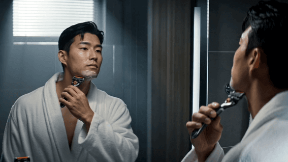 드롭샷매치 포트폴리오 - 질레트 이중 프로글라이드 유튜브 광고영상 AI제작