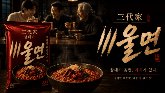 드롭샷매치 포트폴리오 - 삼대식품(가칭) - 삼대가 울면 라면 광고