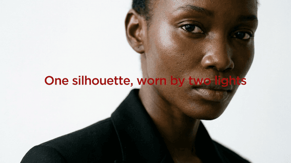 드롭샷매치 포트폴리오 - [AI 패션 컨셉 필름] UNTONE — One Silhouette, Worn by Two