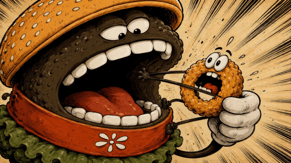 드롭샷매치 포트폴리오 - BURGER UP(가칭) - UP PATTY BURGER 마스코트 브랜드 광고