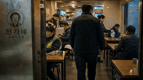 드롭샷매치 포트폴리오 - 진가네 국밥(가칭) - ‘새벽 4시의 사람들’ 관찰 다큐멘터리형 브랜드 광고