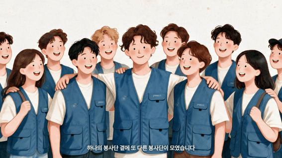 드롭샷매치 포트폴리오 - 포스코 재능봉사단 10주년 아카이빙 성과 홍보 영상