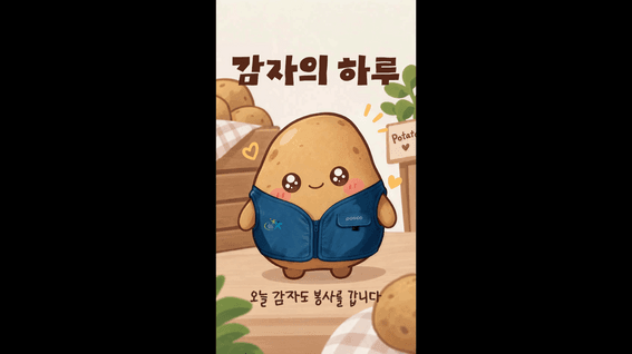 드롭샷매치 포트폴리오 - 감자의 하루_포스코 재능봉사단 숏폼 콘텐츠