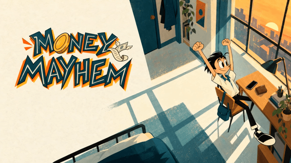 드롭샷매치 포트폴리오 - MONEY MAYHEM 돈이 도망갔다! _ 레트로 2D 캐릭터 금융교육 애니메이션