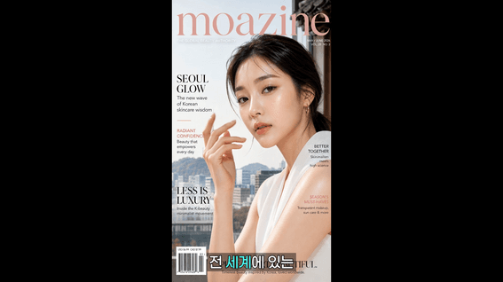 드롭샷매치 포트폴리오 - 종합 매거진 '모아진' 광고 영상 공모전 당선작 (100% AI)