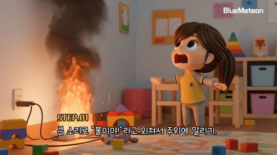 드롭샷매치 포트폴리오 - 어린이 화재예방 안전교육 애니메이션